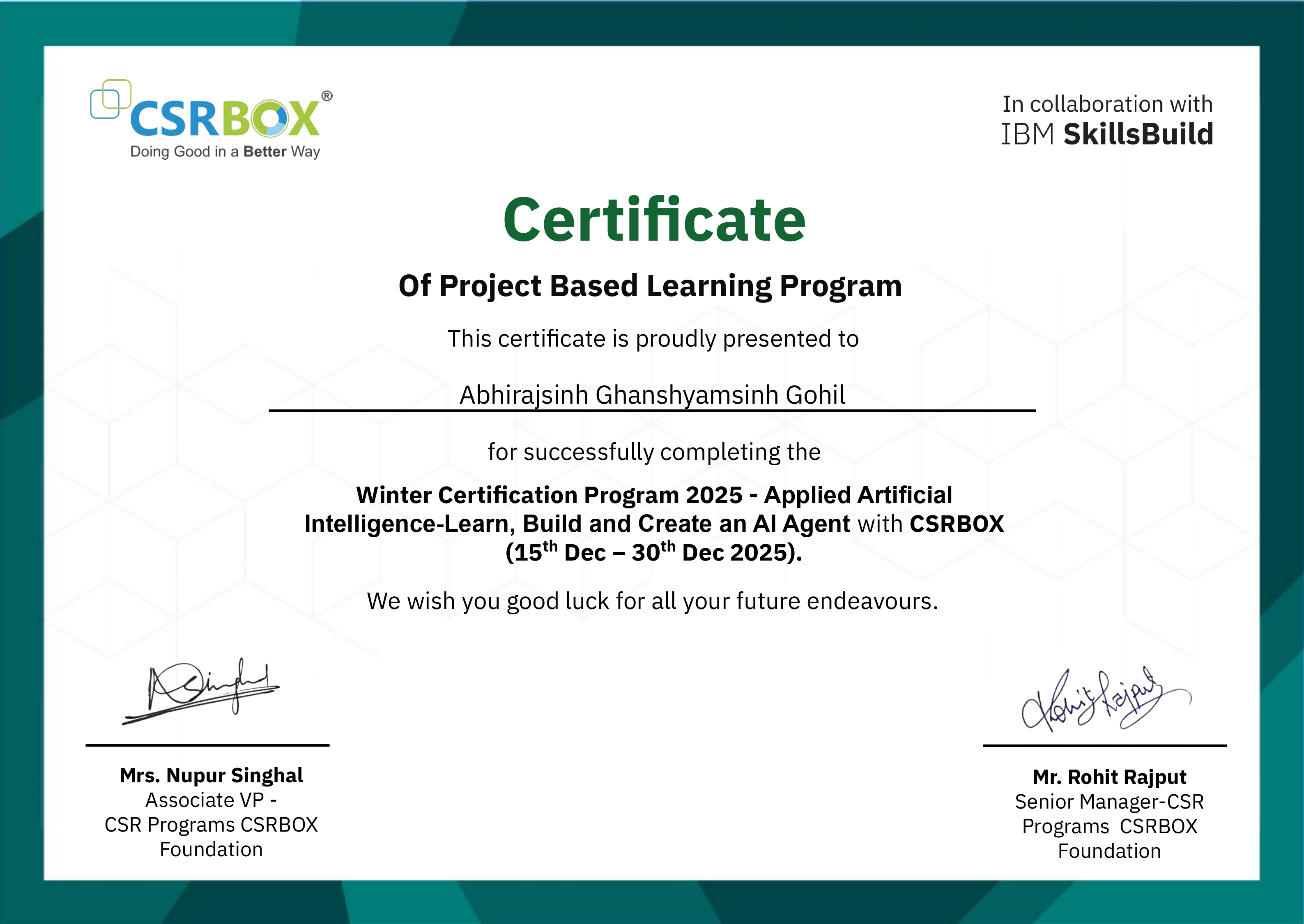 Project Based Learning Program at CSRBOX