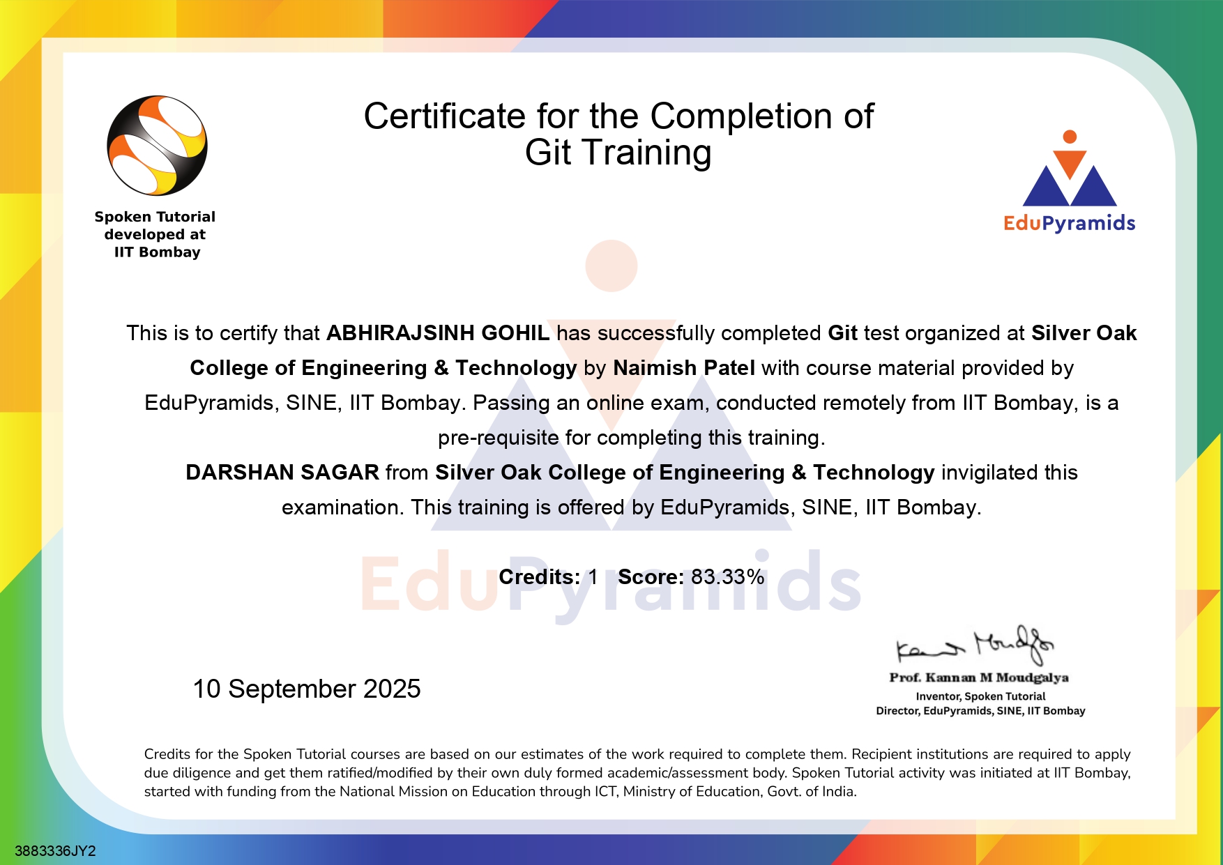 Git Training at Spoken Tutorial