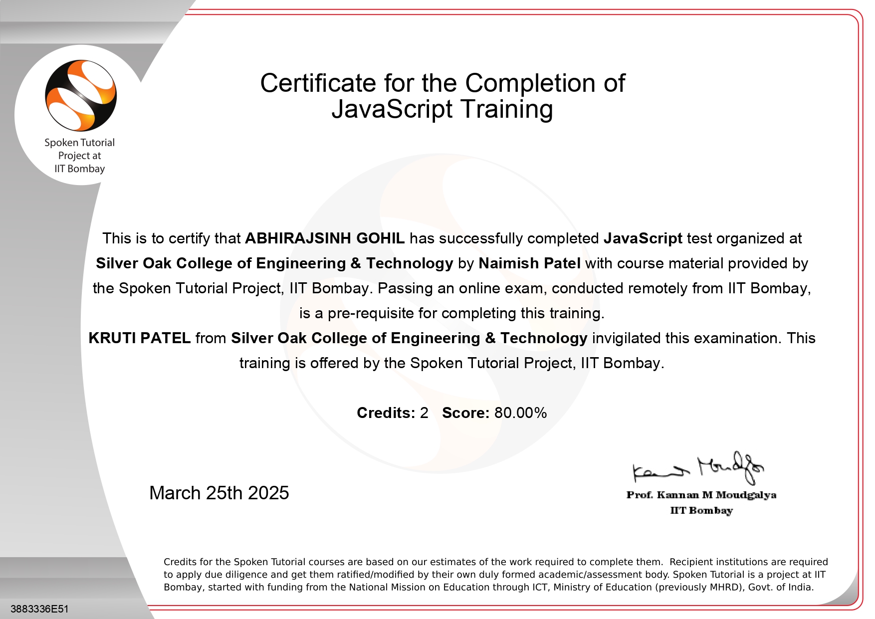 JavaScript Training at Spoken Tutorial