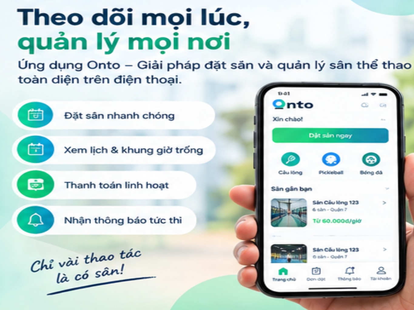Đặt Sân Tennis Online Ở Đâu Nhanh Nhất? Hướng Dẫn Chi Tiết Qua ONTO