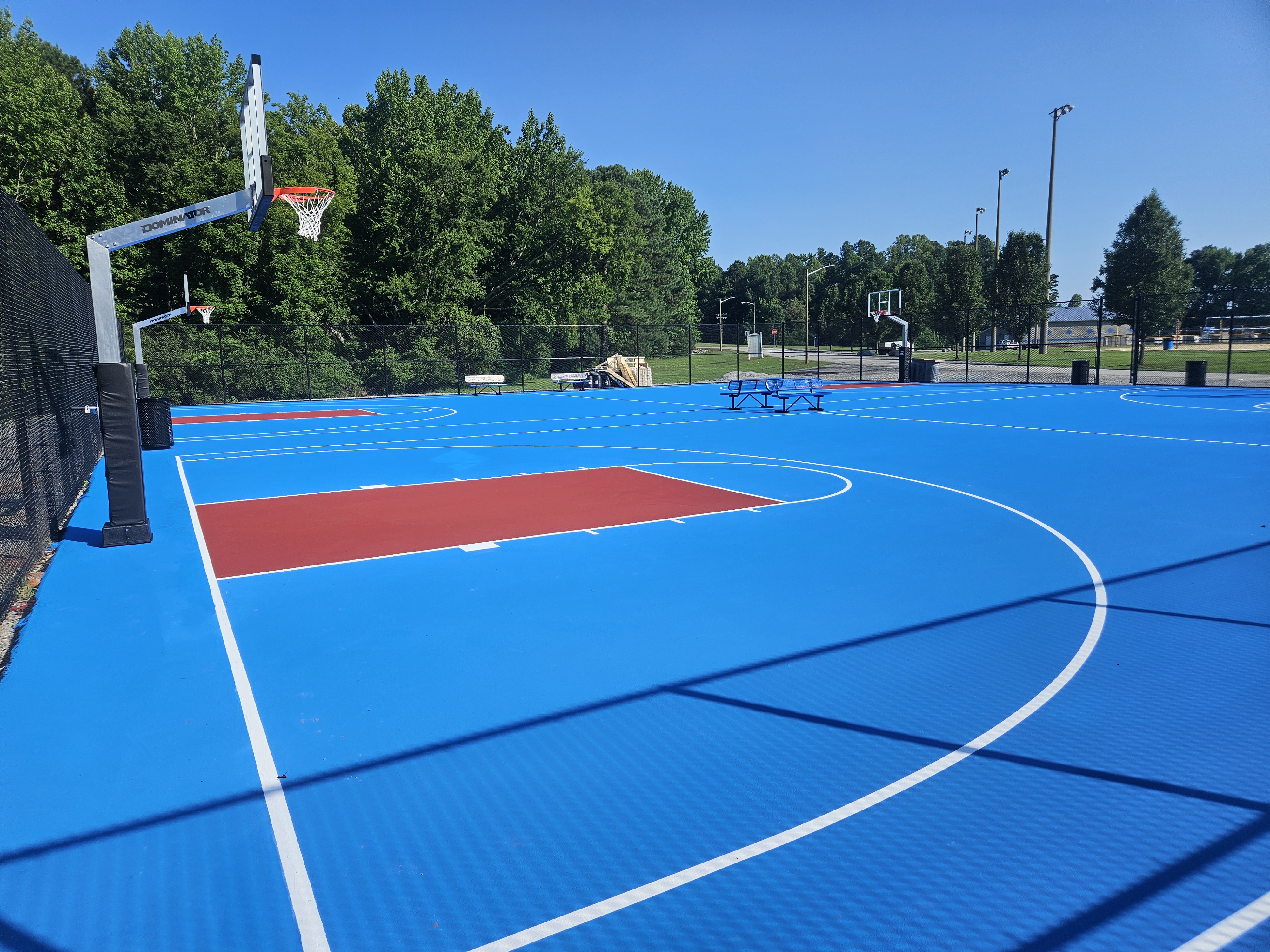 Basketball court construction in South Hill