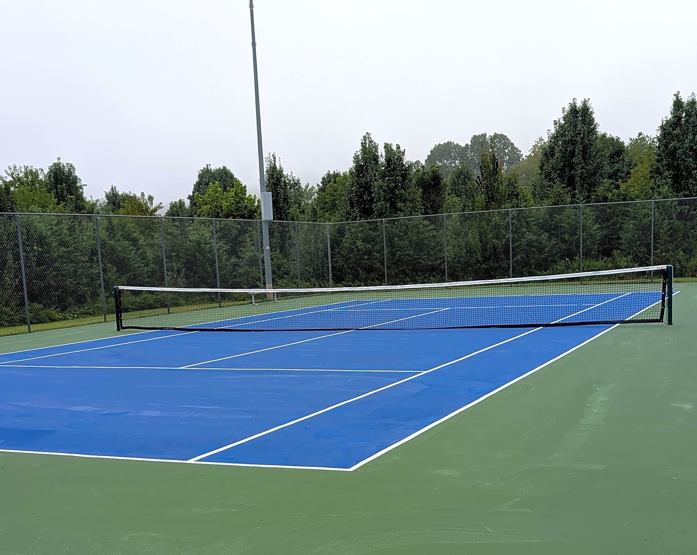 Tennis court line marking