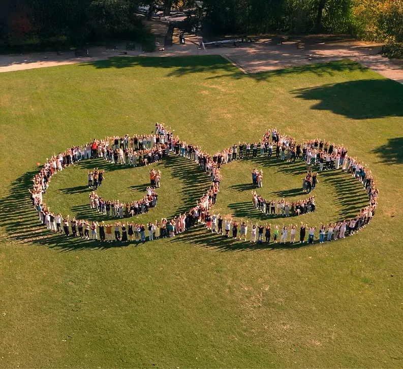 The pop e poppa team gathered together, symbolising a supportive workplace built on shared values and mutual respect.
