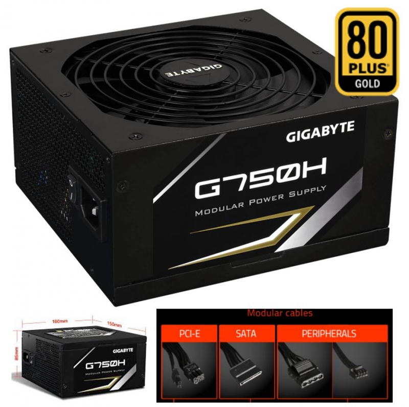 Gigabyte 750W 80+ Gold PSU Modular 