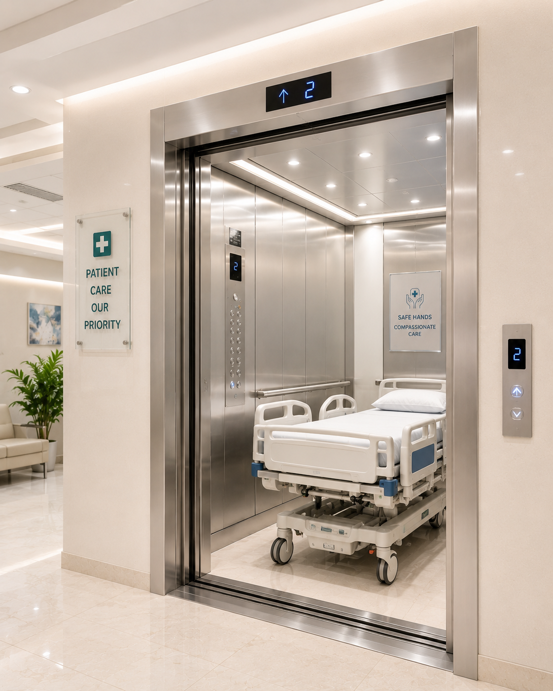 Gearless Hospital Lift