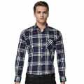 Burberry Navy Blue Premium Quality Men's Check Shirt-thumb-0