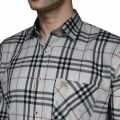 Burberry White Premium Quality Men's Check Shirt-thumb-2