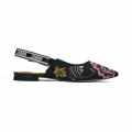 Dior Flower Printed Black Premium Quality Flat Sandals-thumb-2