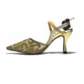 Fendi Golden Premium Quality Pencil Heels Sandals-thumb-1
