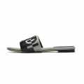 Fendi Black and Grey Premium Flat Sandals-thumb-1