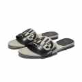 Fendi Black and Grey Premium Flat Sandals-thumb-0