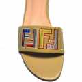 Fendi Brown and Pink Flat Sandals-thumb-3