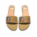 Fendi Brown and Pink Flat Sandals-thumb-5