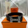 Hermes Black Premium Quality Leather Belt-thumb-1
