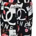 Chanel Floral Logo Print Black Premium Shirt & Shorts Combo-thumb-4