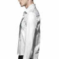 Philipp Plein White Premium Quality Glitter Stone Print Shirt-thumb-2