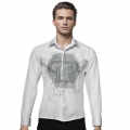 Philipp Plein White Premium Quality Glitter Stone Print Shirt-thumb-0