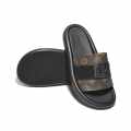 Louis Vuitton Brown & Black Premium Quality Men's Logo Flip-flops-thumb-6