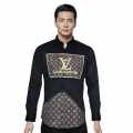 Louis Vuitton Black Premium Quality New Designer Men's Casual Shirt-thumb-0