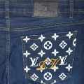 Louis Vuitton Dark Blue Premium Quality Denim Jeans-thumb-3