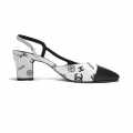 Chanel White & Black Premium Quality Heels Sandals-thumb-2