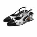 Chanel White & Black Premium Quality Heels Sandals-thumb-0