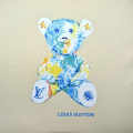 Louis Vuitton Cream Premium Teddy Print Kids T-shirt-thumb-3