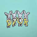 Dior Rabbit Print Green Premium Kids T-shirt-thumb-3
