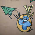 Louis Vuitton Brown Embroidery Design Kids T-shirt-thumb-3