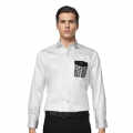 Dior White Oblique Pattern Pocket Logo Shirt-thumb-0