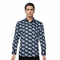 Hugo Boss All-Over Logo Print Blue Premium Shirt-thumb-6