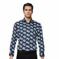 Hugo Boss All-Over Logo Print Blue Premium Shirt-thumb-0