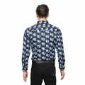 Hugo Boss All-Over Logo Print Blue Premium Shirt-thumb-1