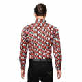 Hugo Boss All-Over Logo Print Red & Black Premium Shirt-thumb-1
