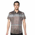 Burberry Brown Checks Embroidered Premium Shirt-thumb-0