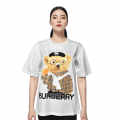 Burberry Teddy Print White Women Oversized T-shirt-thumb-0