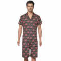 Gucci GG Print Red & Black Premium Luxury Shirt & Shorts Combo-thumb-0