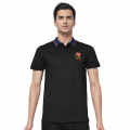 Gucci Strawberry Embroidered Black Polo T-shirt-thumb-0
