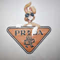 Prada White Logo Attach Bunny Print Premium T-shirt-thumb-3
