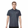 Brunello Cucinelli Dark Grey Embroidery Premium Polo T-shirt-thumb-0