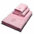 Versace Embroidered logo Pink Premium Towel - Set of 3-thumb-0