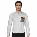 Dior Oblique Pattern Pocket Logo White Premium Shirt-thumb-0