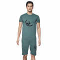 Michael Kors Embroidered Light Green Premium T-shirt & Shorts Combo-thumb-0