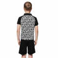 Fendi logo Printed Black & White Kids Co-ord Set-thumb-1