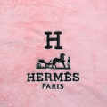 Hermes Paris Embroidery Logo Pink Towels - Set of 2-thumb-1