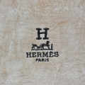Hermes Paris Embroidery Logo Light Brown Towels - Set of 2-thumb-1