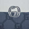 Gucci Blue Monogram Print Premium Polo T-shirts-thumb-3
