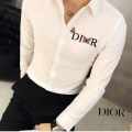 Dior White Premium Quality Long Sleeve Cotton Shirt-thumb-0