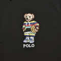 Bear Embroidered Black Polo T-shirt-thumb-3