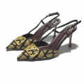 Valentino Golden & Brown Premium Quality Heels Sandals-thumb-0